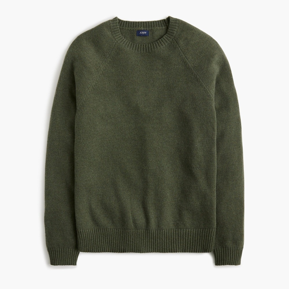 J Crew Crewneck Sweater Green Mens Pullover Long Sleeve Knit XL New In Packaging